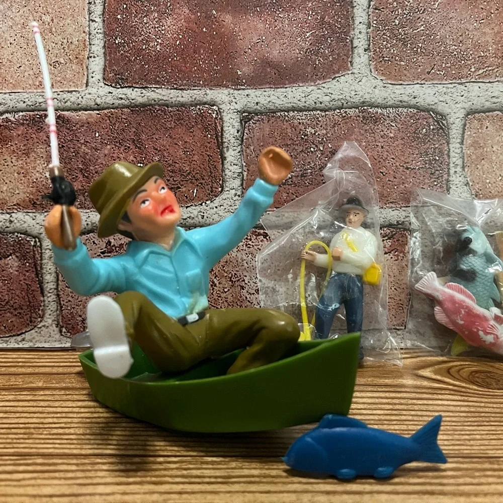 Vintage Fisherman Cake Toppers